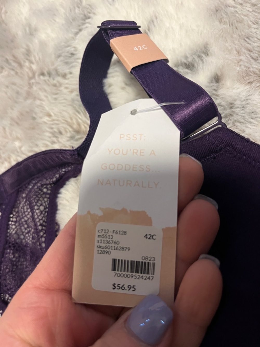 NWT Cacique Deep Purple Boost Plunge Lace-Back T-Shirt Bra - Picture 4 of 6